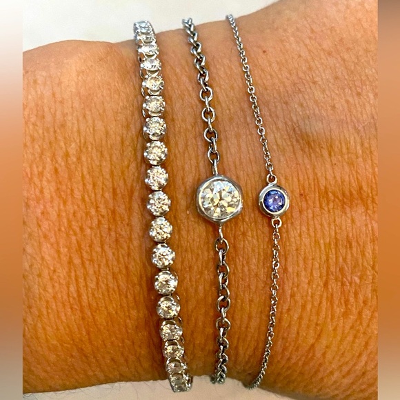 ***SOLD*** TIFFANY Elsa Peretti Color by the Yard Sapphire Bracelet In Platinum! - Picture 9 of 15